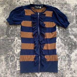 Ruffle front cardigan